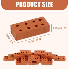 NHPY Mini Brick Miniature Brick Mini Model Bricks Building Bricks for DIY Building Dollhouse Garden Ornament House Toy Decoration, 0.79 x 0.39 x 0.2 Inches, Pack of 50, bronze