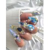 ❣️ Brilliant blue sapphire handmade nail tips ✨ - Short