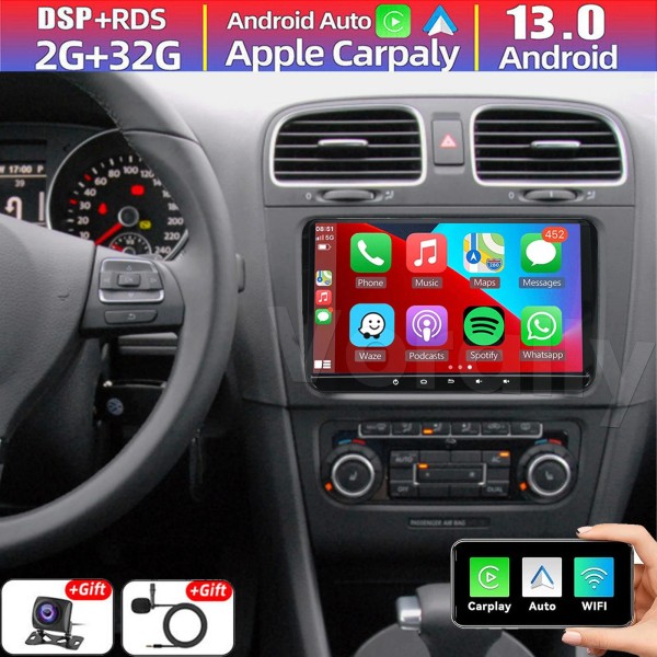 Vorally Android 13 Apple Carplay Car Stereo Radio GPS Head