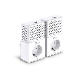 TP-Link TL-PA7010PKIT 1-Port Gigabit Passthrough Powerline Starter Kit, Data Transfer Speed Up to 1000 Mbps, Ideal for HD/3D/4K Video Streaming and Online Gaming