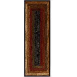 Home Dynamix Royalty Vega Contemporary Geometric Runner Area Rug, Black/Brown, 1'9"x7'2"