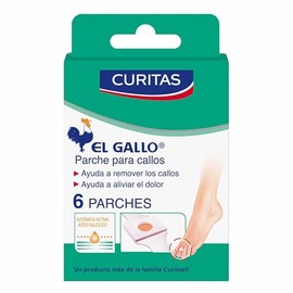 Curitas El Gallo parche para callos, alivia el dolor provocado por los callos y su ingrediente activo el ácido salicílico que ayuda a remover los callos, 6 piezas