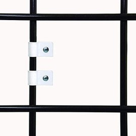 White Gridwall Mount Brackets, Economical Grid Panel Flush Mounting Clips - 10 Pack