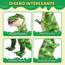 JOYIN T-Rex Dinosaurio Inflable de 37 Pulgadas, Dinosaurio Inflable Tyrannosaurus Rex Juguetes para Decoraciones de Fiesta de Piscina, Regalo de Cumpl