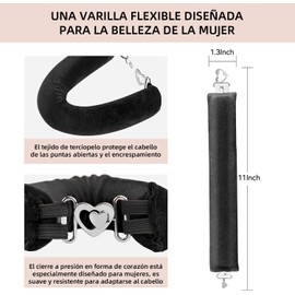 Tubos para Cabello Sin Calor: Kit de 3 Piezas con Gorro de Satín para Dormir, Bufanda de Seda Suave y Rizadores Sin Daño - Rizos Naturales, Ondas Sin Calor, Regalo para Mujeres (Negro)