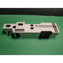 Unbranded S 1:64 scale gooseneck stock trailer w living quarter slide-out rotatable wheels