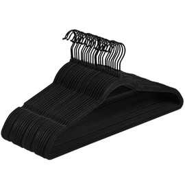 LMTrystFit Black Velvet Hangers 30 Pack Heavy Duty - Non Slip Clothes Hangers for Suit/Coat, Slim Space Saving Hangers for Closet Organization - Premium Felt Hanger with 360° Swivel Black Hook