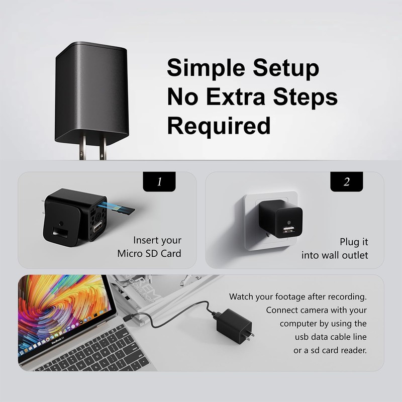 InCliick 4K Camera Plug USB Charger Cam Pictures Taking Cam