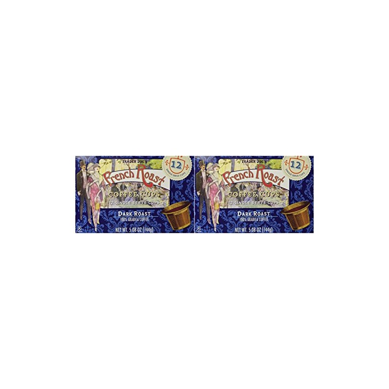 Trader Joe's French Roast Coffee Cups Dark Roast 12 Cups