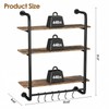 Kssiaz 3 Tier Industrial Pipe Floating Shelf, 24" Kitchen Wall