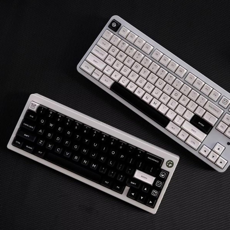 Sumgsn 154 Keys WOB Keycaps, Black and White Minimalist PBT