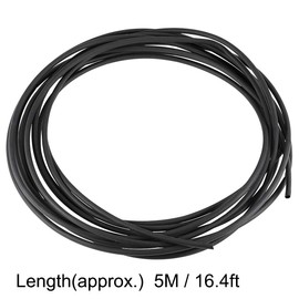 sourcing map Heat Shrink Tubing, 2.4mm Dia 5.35mm Flat Width 3:1 rate Shrinkable Tube Cable Sleeve 5m - Black