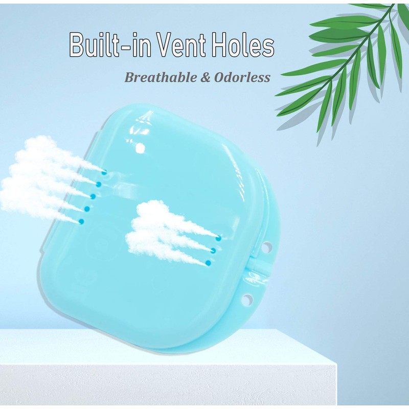 Orthodontic Retainer Case with Vent Holes - Light Blue