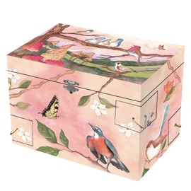 Enchantmints Fairy & Birds Musical Jewelry Box for Girls Spins to Swan Lake 4 Pullout Drawers Treasure Storage