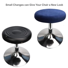 HuaLiSiJi Stool Covers Round Bar Stool Covers Velvet Round, Fabric is Soft and plush Washable Easy Care and Durable, for 12"-15.7"/30-40cm Round Stool Square Stool (1 PCS Navy Blue)