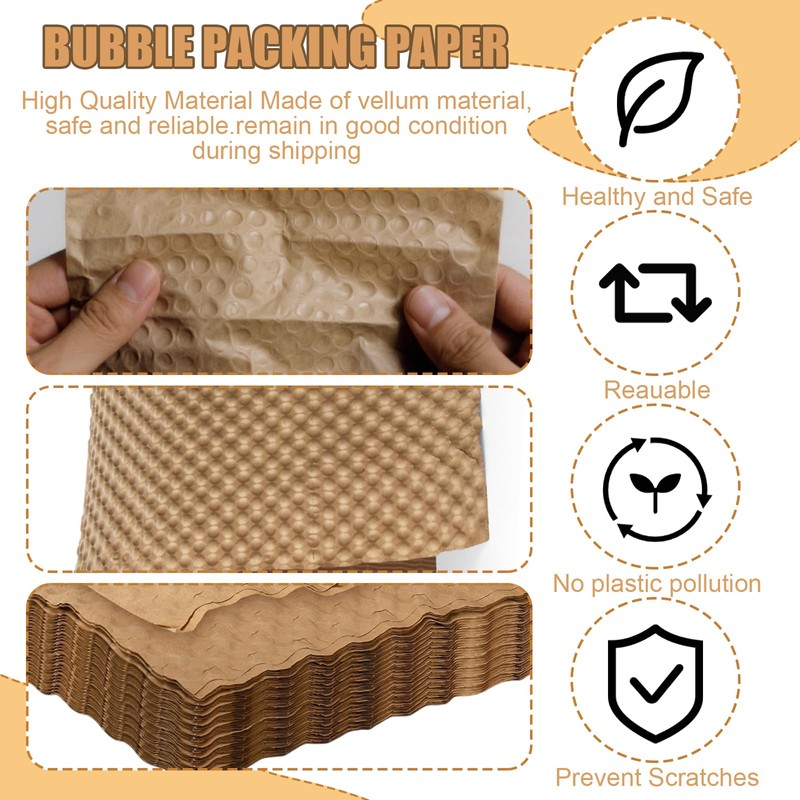 100 Pcs Paper Bubble Wrap Bubble Wrap for Packing Eco-Friendly