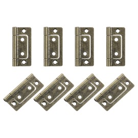 sourcing map 8Pcs 2x1 Inch Door Hinges Non-Mortise No Noise Bifold Door Hinges Plating for Cabinet Furniture Window Wardrobe, Green Bronze