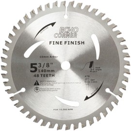 Echo Corner 5-3/8" (10mm Arbor) Circular Saw Blades 48Tooth, Fine Cut Fine Finish Crosscut Framing Ripping Wood Plywood MDF Plastic Veneer Lumber Laminate (5-3/8" x 10mm Arbor x 48Tooth)