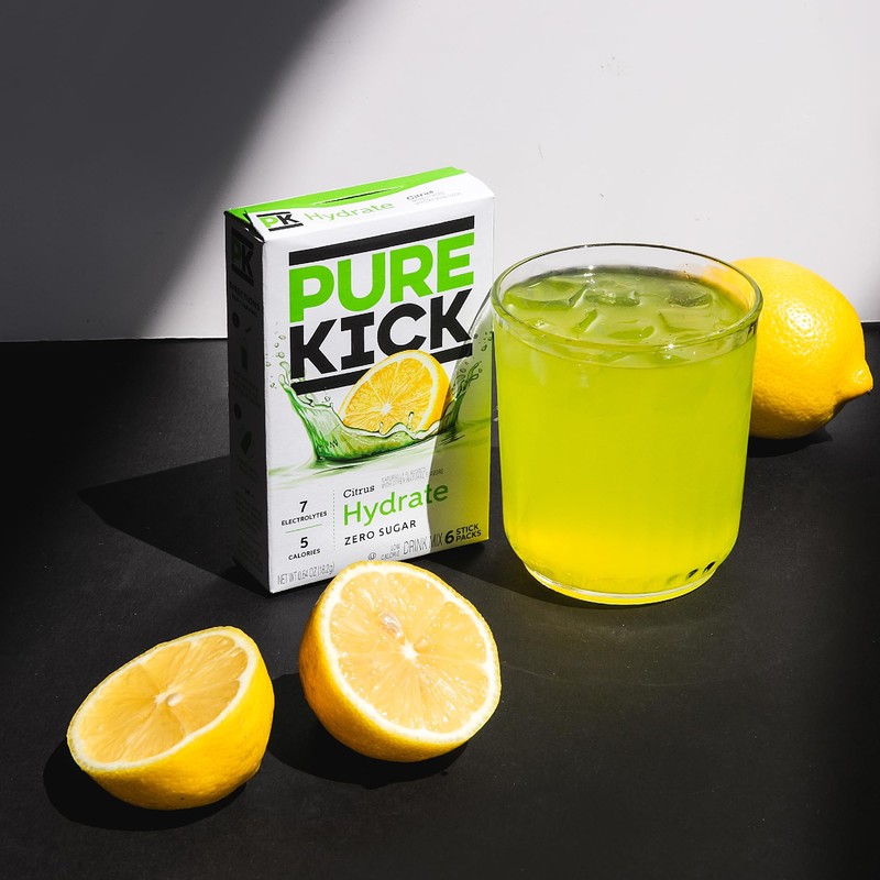 PURE KICK Hydration Singles To Go Drink Mix, Citrus, Includes
