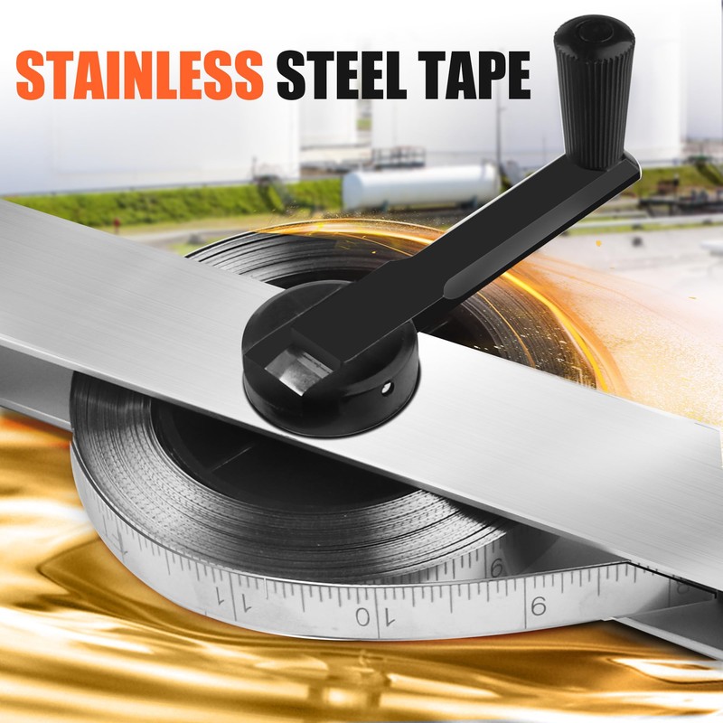 Cekegon Oil Gauging Tape, 10M/33ft Stainless Steel Sounding Tape Measure,