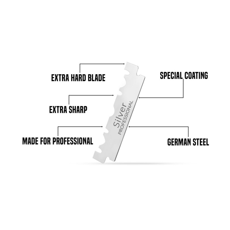 My-Blades® - Silver - 100 Single Sided German Steel Razor