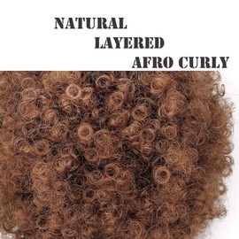 AISI QUEENS Synthetic Afro Puff Drawstring Ponytail Bun Extension Hairpieces Updo Hair Extensions Short Kinky Curly Hair Large Size ((T30#)