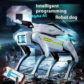 robot baby，New Smart Toy Robot Dog, Wireless Remote Control Dog, robot dog，AI Voice Control, Can Be Connected To A Mobile Phone, Can Dance, Programmable And Support Voice Commands, Full Of Science Fiction, Holiday Gift， - Color: The turret can launch a r