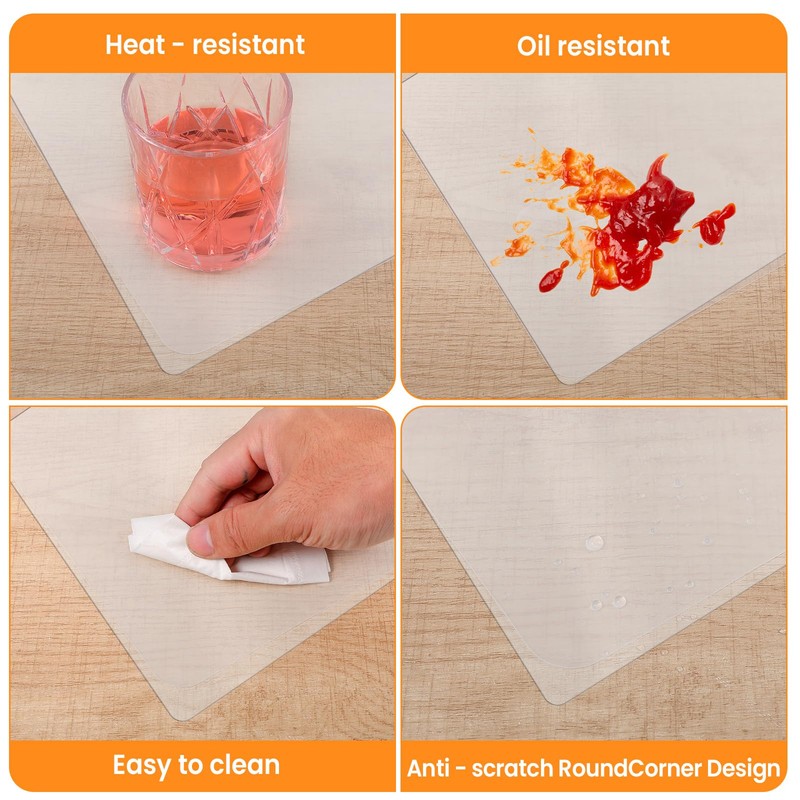 50 Pieces Clear Plastic Placemats Bulk 17 x 11 Inch