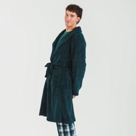 PimpamTex Men's Elegant Modern Dressing Gown with Adjustable Belt Sizes S-XXL, Mint Green