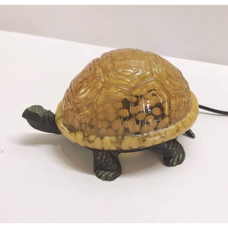 HUIMEIJU Brown glass turtle night light, Animal night light study