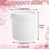 4 Pack White Plastic Pail Plastic Bucket with Lid, 1L