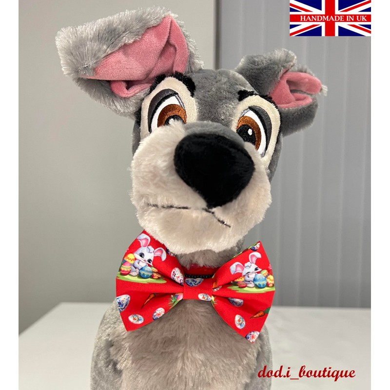 New Dogs Bow Tie Bowtie Easter Rabbit EGGS carrots RED