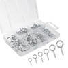 FEPITO 100 Pieces Eye Bolts Eye Screw Hooks Nickel Plated