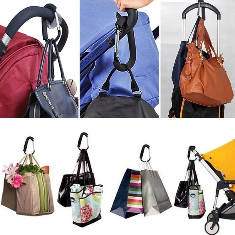 Stroller Hook, Luggage Hook, Aluminum Alloy Carabiner, Portable Hook, Multi