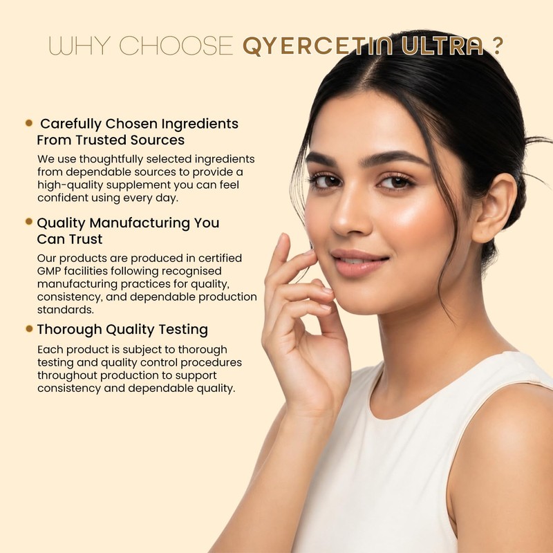 Quercetin 1000mg Supplement, 180 Vegan Capsules, 90 Day Supply