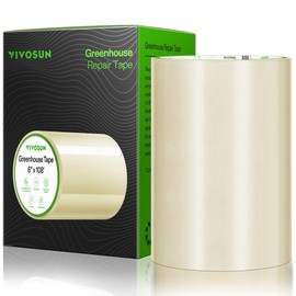 VIVOSUN Greenhouse Repair Tape, 6.3 mil 6" x108' Weatherproof Clear Poly Patch Tape, Heavy Duty Greenhouse Sheeting Coverings Film Tape for Plastic Sheeting and Tents