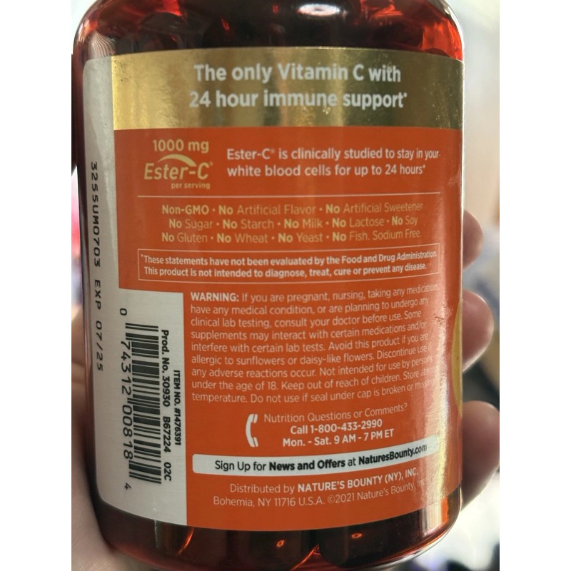 Nature’s Bounty 24+Hr Immune Support 120 Softgels Elderberry Zinc Echinac.