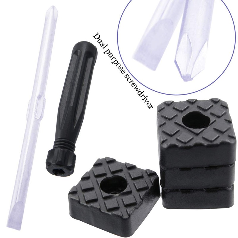 QY 12PCS Black Color Square Shape Rubber Non Slip Non