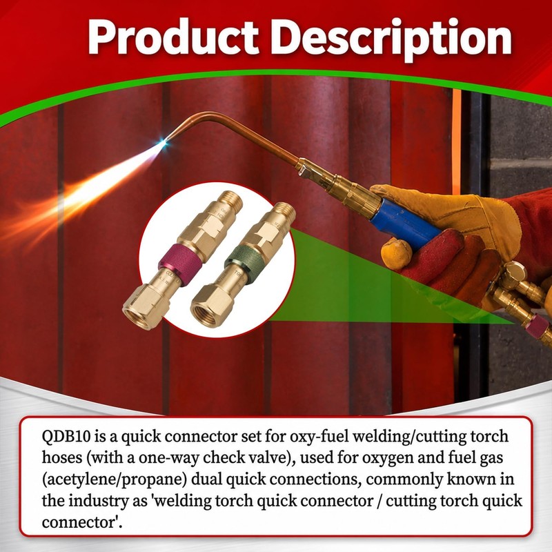 QDB10 Torch To Hose Quick Connect Fittings for Welding Torch,