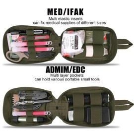 PETAC GEAR Tactical Rip Away Medical IFAK Pouch Tear Off First Aid EDC Pouches Molle & Belt Outdoor Emergency Survival Bag (RG)