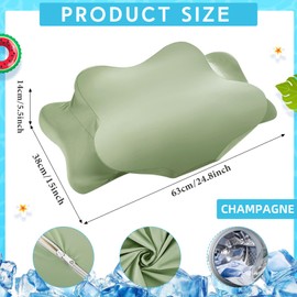 Hahafelt Cooling Cervical Neck Pillowcase Cover (Only Pillow Case) Ergonomic Pillowcase with Zipper for Hot Sleepers Pillow Cover for Side Back Sleepers Night Sweats(Saga Green,Queen Size)