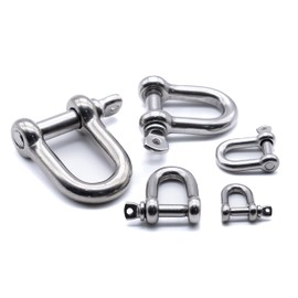 Stainless steel D shackle A4 316 marine grade - Other sizes/quantities available - (M5, 10)