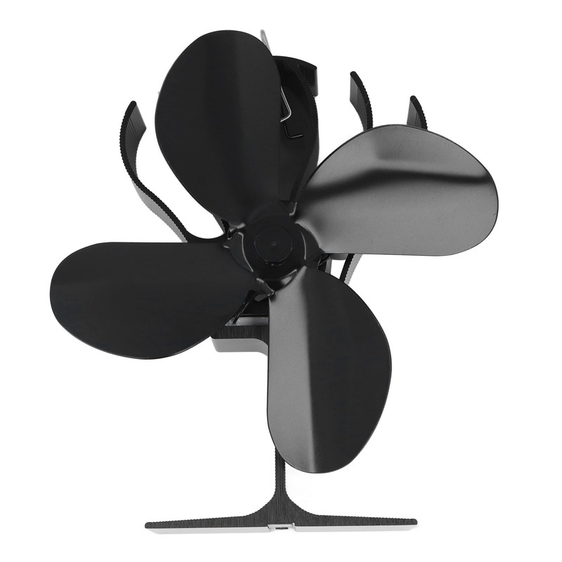 4 Blade Fireplace Fan Aluminium Alloy Heat Powered High Temperature