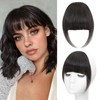 Carendia Bangs Hair Clip Human Hair Brown Black French Bangs