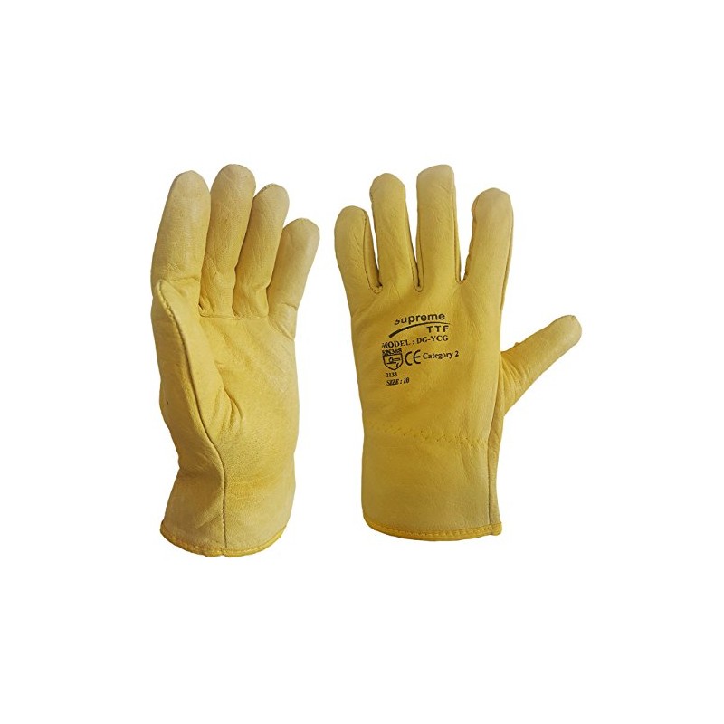5 PAIRS Driver Gloves Fleece Cotton Lined Leather Lorry Drivers