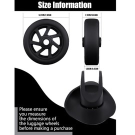 Tobeso-Nuoze Luggage Suitcase Replacement Wheels Diameter 1 7/8 Inch Wear-Resistant Mute Suitcase Luggage Replacement Wheels Rubber Swivel Caster Repair Kits 4 Pieces (50 mm x 18 mm), Black-2