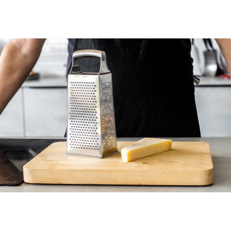 MasterClass Acid-Etched Stainless Steel Box Grater with Handle, 24 cm