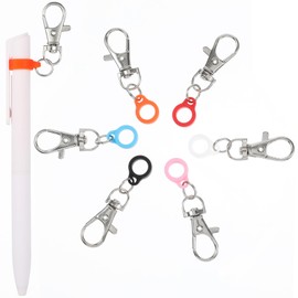Wanmu Colorful Pen Holder 6Pcs Silicone Pen Clips with Lobster Clasp Pen Holder for Lanyard Nurse Supplies Pen Converter, Retractable Pen Holders for Nurses, Badge Reel Accessories