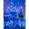 BEEWIN Star Icicle Lights Outdoor,126 Led 12 Star Hanging String