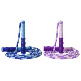 2 Pieces Of Children'S Skipping Rope, Creative Soft Bead Bamboo Joint Skipping Rope, Comfortable To Hold, Adjustable, Universal For Men And Women, Sports Goods And Fitness Equipment.